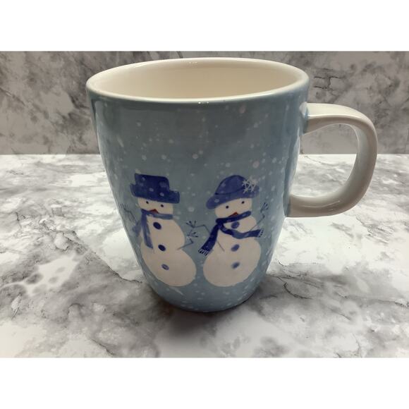Set of Six Target Home Snowman Blue Winter Frost 12 ounce Coffee Mugs - Picture 4 of 5
